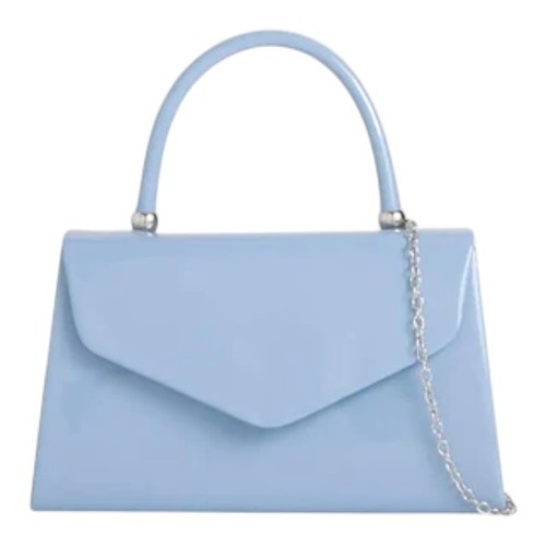 Ladies plain patent clutch bag - patent,