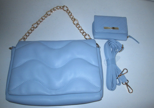 Baby blue faux leather - blue,
