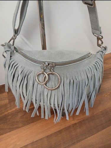 Baby blue suede borse - suede, in