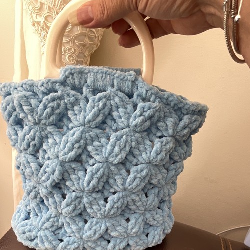 Handmade baby blue chenille